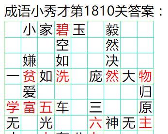 成语小秀才第140关攻略（打败成语大神）